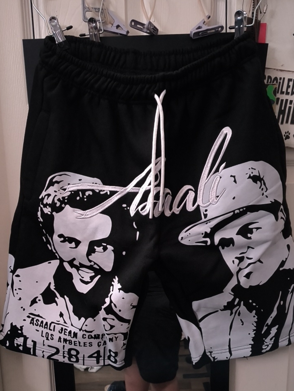Black With White Faces NWT, ASAALI CARTEL Shorts Sz Large